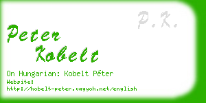 peter kobelt business card